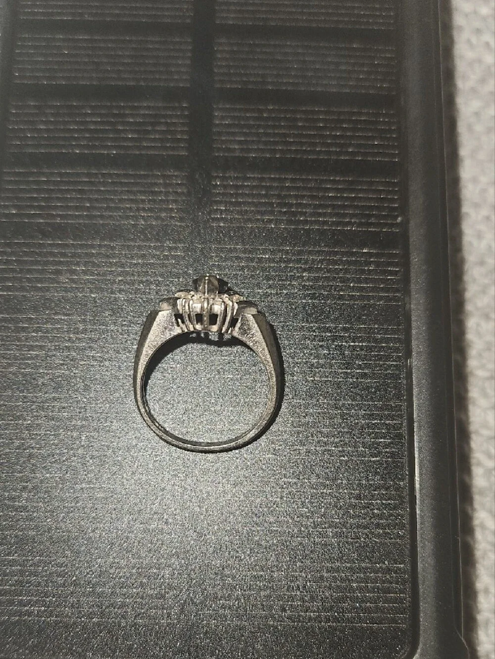14K White Gold - Marquise Sapphire & Diamond Halo Ring